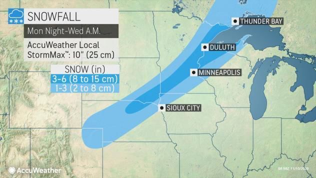 Snow totals Monday-Wednesday by AccuWeather